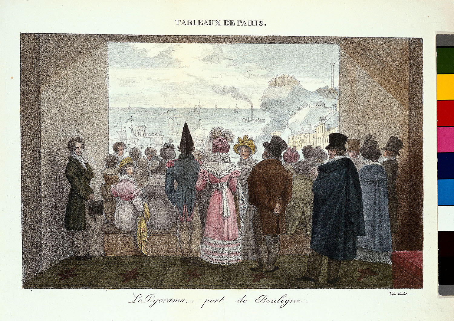 Jean Henri Marlet (1771 - 1847), showing of a diorama in Paris (1821-23). Source: _Kunstbibliothek, SMB / Knud Petersen_