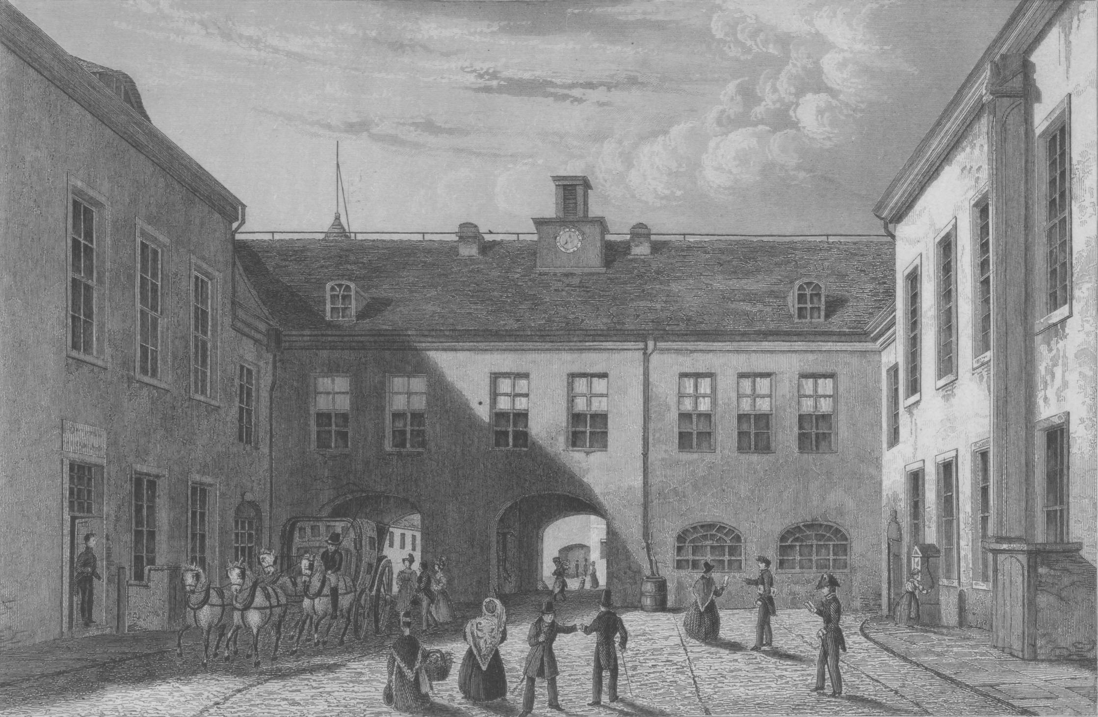 Der erste Hof des K. Post-Gebäudes