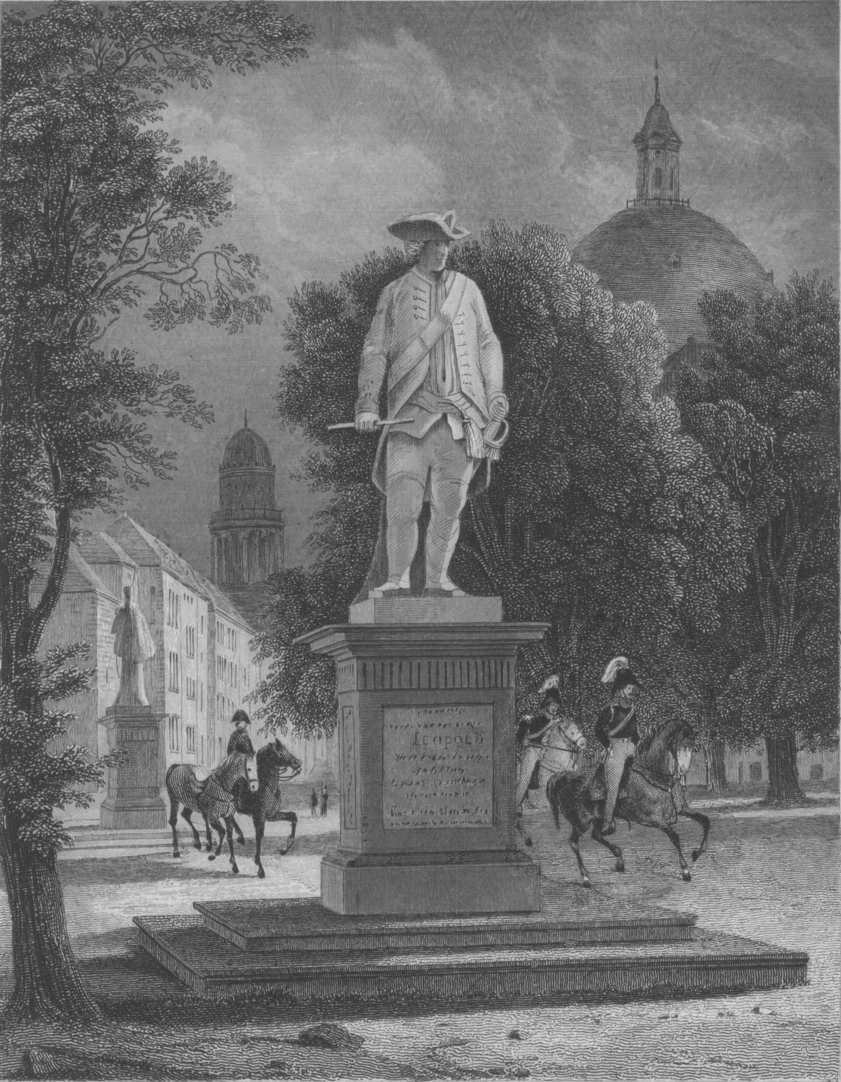 Die Statue des Fürsten Leopold von Anhalt-Dessau